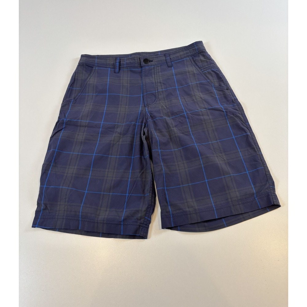 Lululemon Shorts Mens 32 Blue Plaid Athletic Golf Lightweight Stretch Outdoor